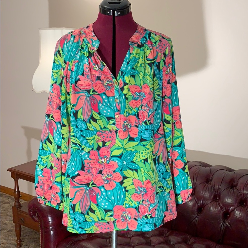 🌈🌈RARE Lily Pulitzer silk blouse🌈🌈